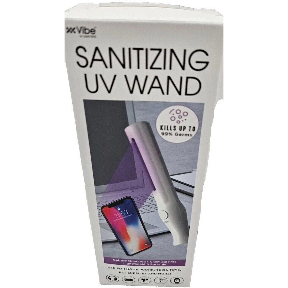 Vibe Sanitizing Wand Battery Operated Kills Up To‎ 99% Of Germs Small Compact